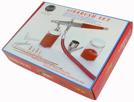 thumbnail image 2 of Paasche 1/5 HP Piston Compressor Kit W/ VL Double Action Siphon Feed Airbrush - Model DH550R & VL-3AS Set 2 of 6